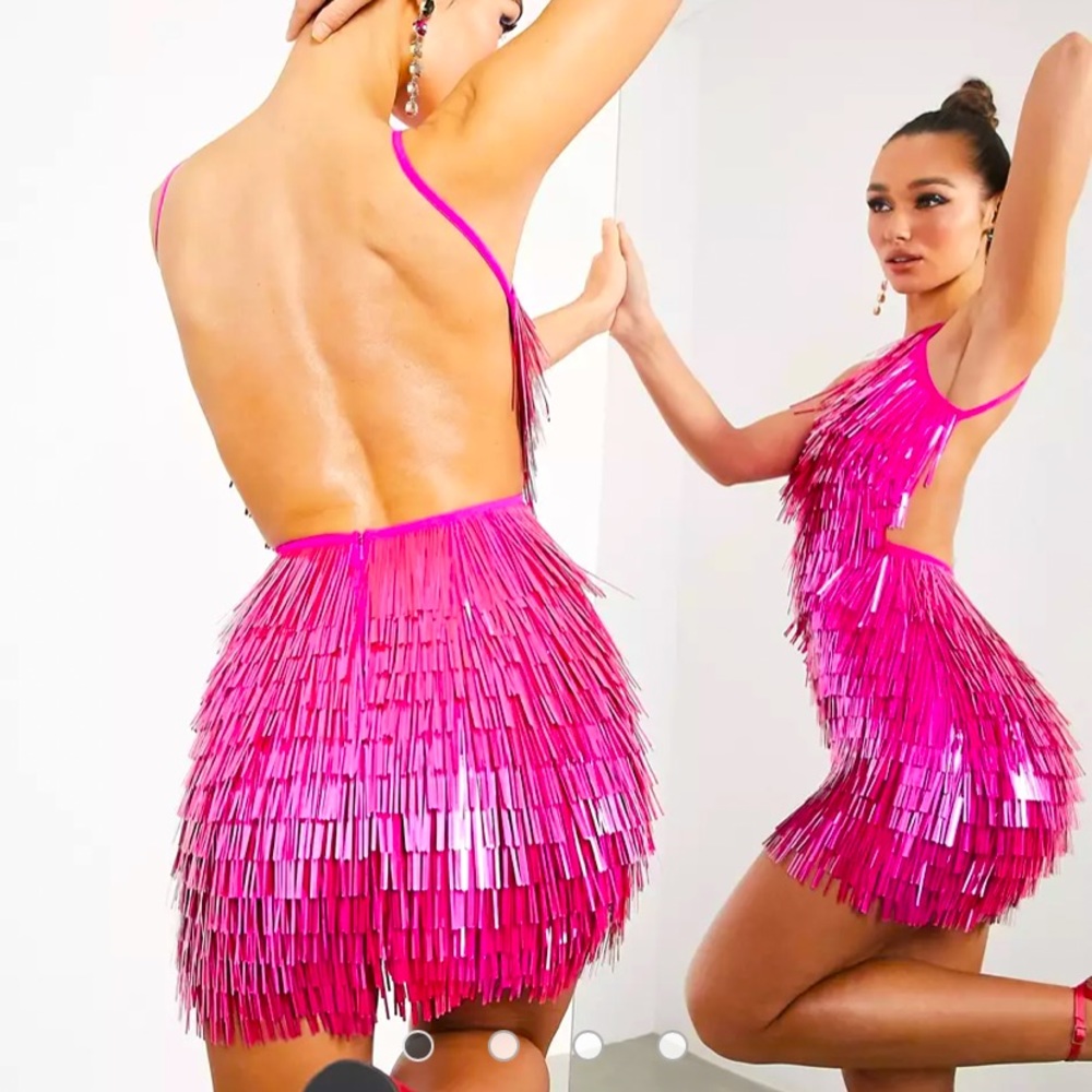 ASOS pink backless mini dress